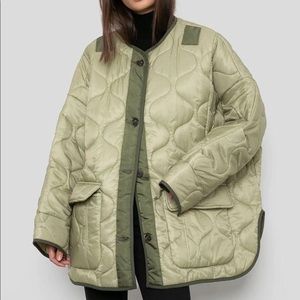 The Frankie Shop TEDDY QUILTED JACKET - MOSS GREEN XS/S